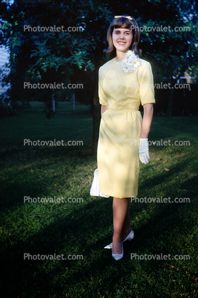 Pretty Lady in a formal dress, 1960s