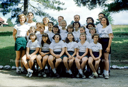 Camp Echo Lake, Girls, Women, group, 1950s