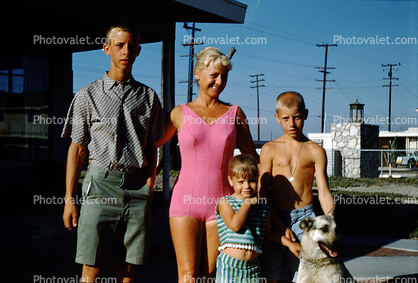 Mother with Sons and Daughter, Dog, 1960s
