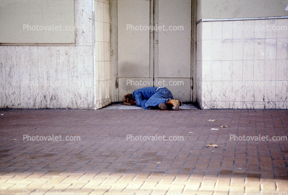 Tenderloin, Homeless, Man Sleeping in a Doorway, Drunken, Drunkard