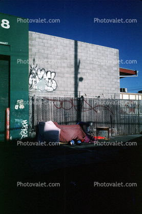 Squatter Encampment, Homeless Encampment, shantytown, tents, shelter