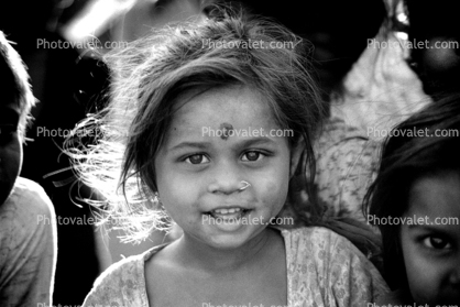 Girl, face, smiles, slum, Mumbai, India