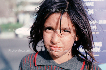 Gypsy Girl, Face, Hair, mouth, lips, nose, eyes, Athens, Greece