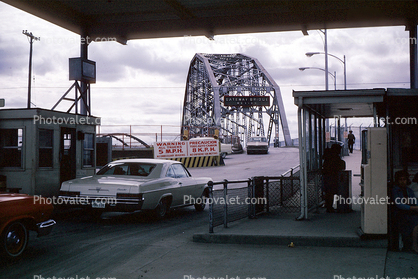 Chevy, Chevrolet Car, Gateway Bridge, USA Mexican Border, Mexico, Brownsville Texas, 1965, 1960s