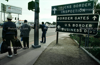 Signs for Mexico USA Border Crossing