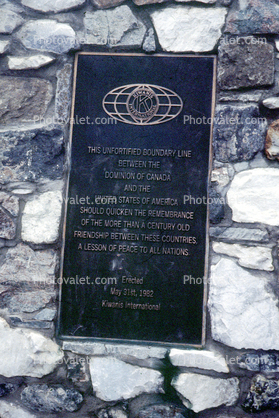 International Boundary Line between Canada and the United States, marker, plaque