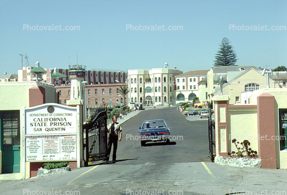 Watch Tower, guard tower, San Quentin Prison, entrance gate, sign, signage