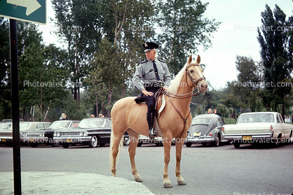 Mounted Police, cars, 1964, 1960s