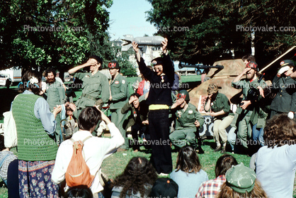 Bomb, war protest, Anti War Marchers, Panhandle of Golden Gate Park, 30 March 1980