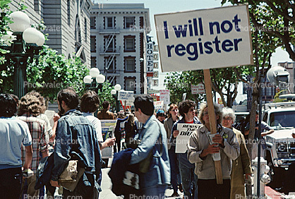 I will not register, anti registration rally, 16 July 1980