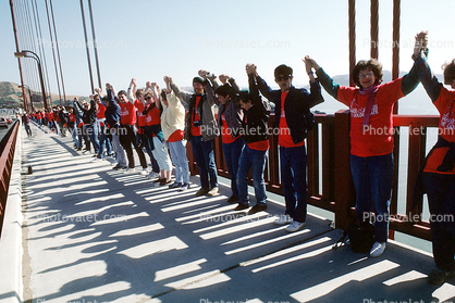 Hands Across America, Golden Gate Bridge, Shadow, May 24 1986, 1980s