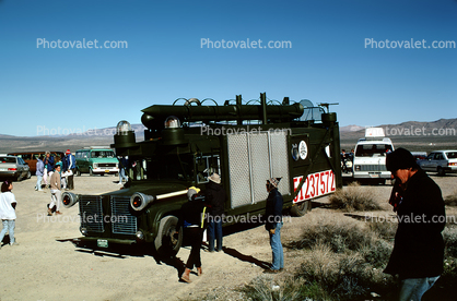 Nevada Test Site, mock military vehicle, missile
