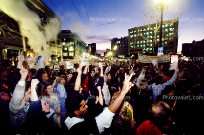 Face, Protest, Man, Market Street, Anti-war protest, First Iraq War, January 16 1991