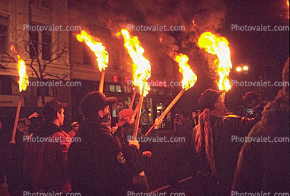 Torches at a Rally, Anti-war protest, First Iraq War, January 16 1991