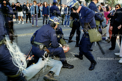 Arrest, Man, Beating, Anti-war protest, First Iraq War, January 17 1991
