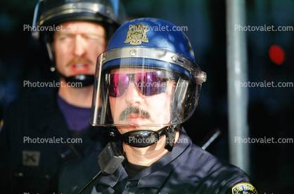 Police Line, Baton, Helmet, Anti-war protest, First Iraq War, January 17 1991