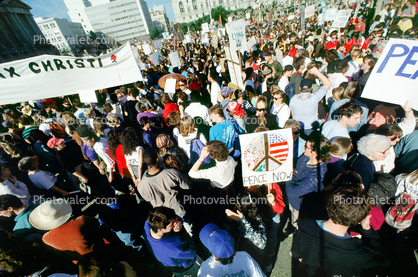 Van Ness Avenue, Peacful Anti-war protest, First Iraq War, January 19 1991