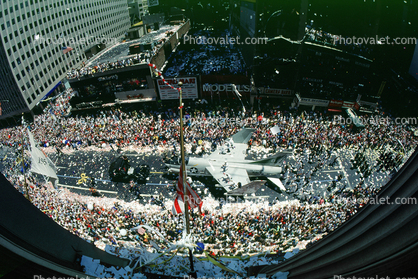 ticker tape parade, victory over Kuwait and Iraq, US troops, New York City, summer