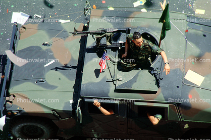 ticker tape parade, victory over Kuwait and Iraq, US troops, New York City, summer