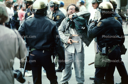 Man Protesting, Peoples Park Protest, Berkeley California, August 1991