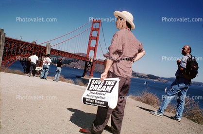 Golden Gate Bridge, No on Proposition 209 Protest, 28 August 1997