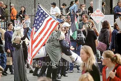 Peace Flag, Crowds, Protesting War