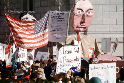 2nd Iraq War Protest Rally, Crowds, Protesting War