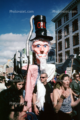 Uncle Sam as an Oil Man, petrol, Fossil Fuels Protest