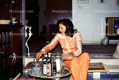 drinking, living room, Woman, Female