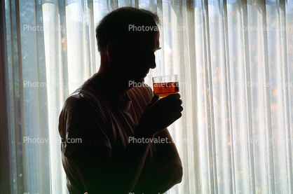 Drinking, Man, Male, Depressed, contemplating