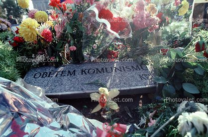 Flowers, Obetem Komunismo, Honoring the Victims of Communism, Tribute to all that have fallen fighting communism, Prague