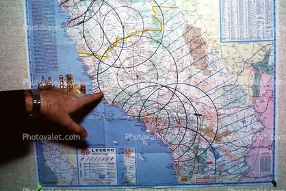 Paper, Map, hand, pointing, conference, circles, market territory
