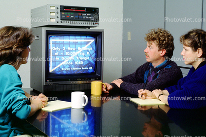 Conference Room, Telephone, landline, table, vcr, TV Monitor, Television Screen, 1986