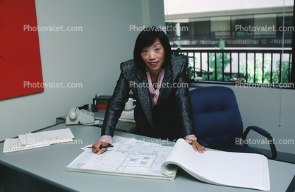 Architectural Renderings, Drawings, Paper, Business Woman