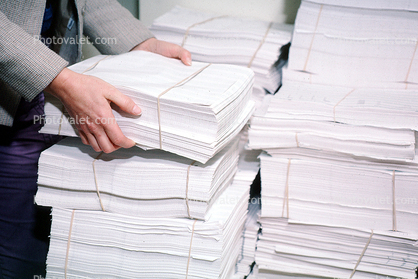Paper stacks, paperwork, desk, piles