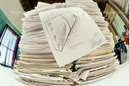 Paper Stack, Drawing, Render, Paper Stacks, paperwork, bureaucracy, piles, archive, clutter, documents, paperless
