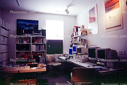 Vern's Office, Computer, printer, file drawers, WKPI studios