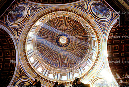 Dome Ceiling, Rotunda, Saint Peter's Basilica, Beam of Lights, Vatican