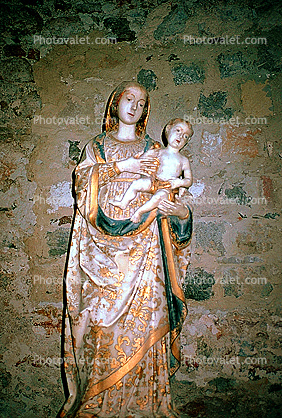 Mother Mary Statue, wall, Agrigento, 1985