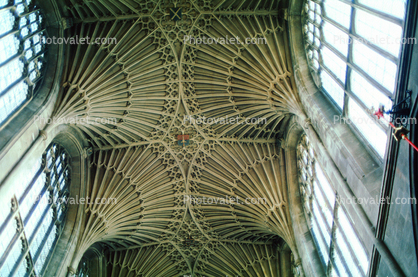 Fan Vaulting of the Nave Ceiling, Bath Abbey, Anglican parish church, Bath, Somerset, England