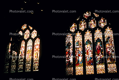 Stained Glass Window, Bath Abbey, Anglican parish church, Bath, Somerset, England