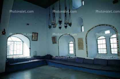 Temple, inside, interior, windows, walls, Yosef Caro Synagogue, Tzfat, Safed, Zefat