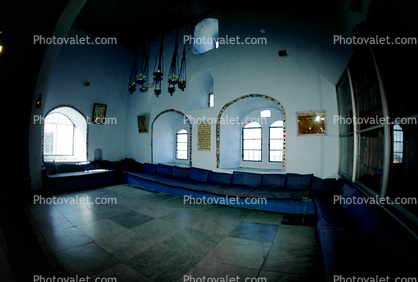 Temple, inside, interior, windows, walls, Safed, Yosef Caro Synagogue, Tzfat, Zefat