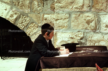 Western Wall, (Wailing Wall), Hassidic Jews Praying, Wilson's arch, tunnel, Jerusalem