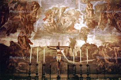 Jesus Christ, Altar, Cross, Fresco, Vatican City