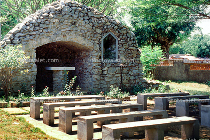 Altar, outdoor place of Worship, pews, shrine, stone
