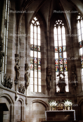 Giant Vertical Windows, Altar, Cathedral, Nurnberg