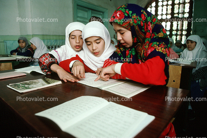 Muslim Girls Studying the Koran, Tashkent