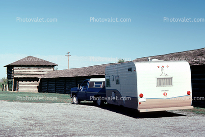 Mallard Trailer, Wood, Wooden, Old Fort Gibson Oklahoma, October 1980