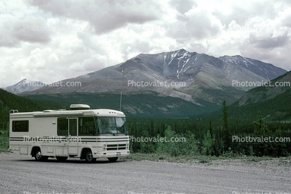 FLAIR Motorhome, water, lake, roadside stop, near Summit Lake, July 1993